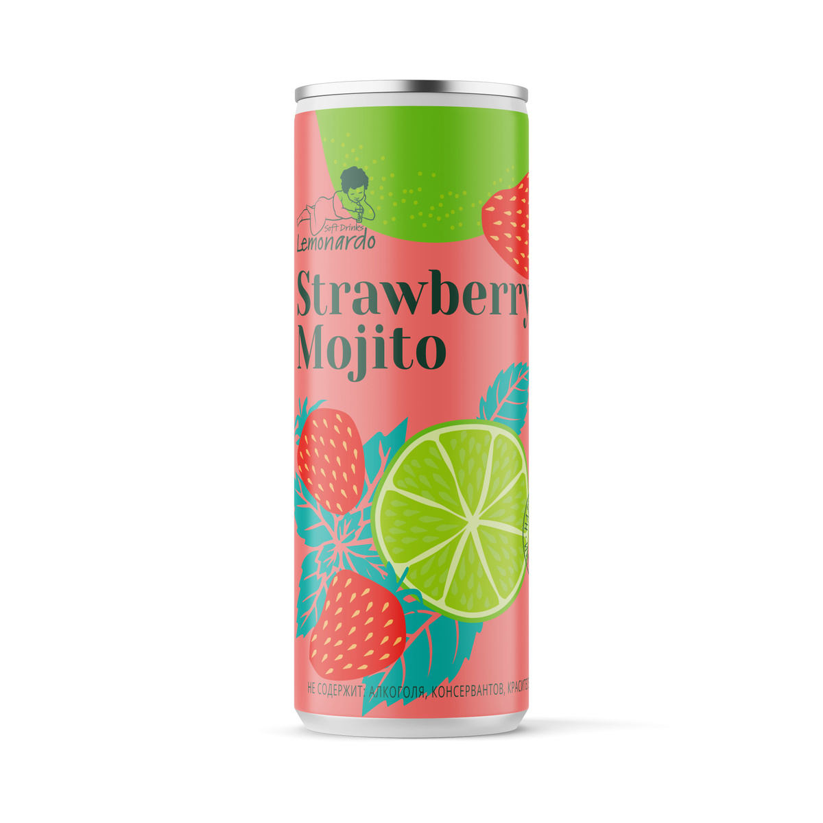 Безалкогольный клубничный мохито / Strawberry Mojito, 330мл
