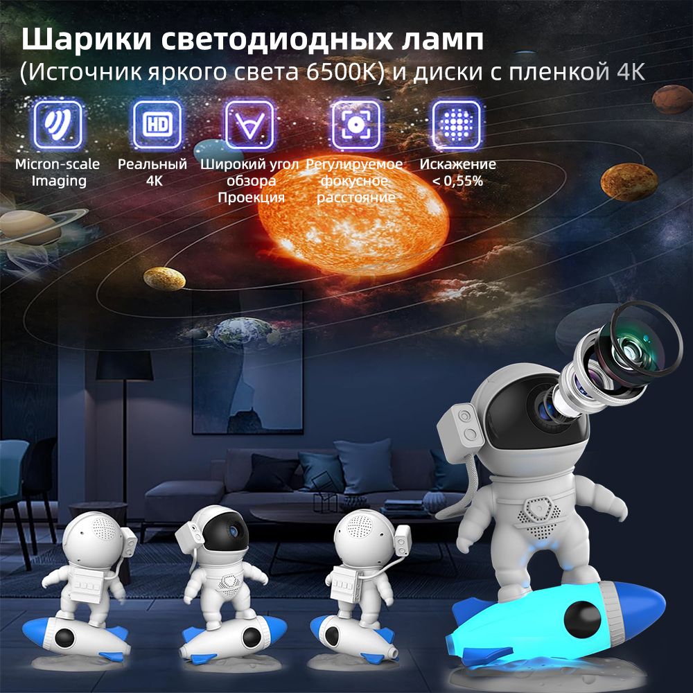 Купить Проектор звездного неба, Ночник детский звёздное небо "Космонавт ...