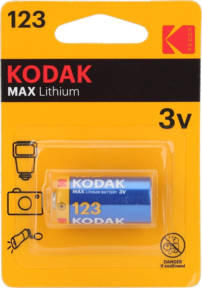 Kodak Батарейка 16340 (Tenergy 30200, R123, CR123), Литиевый тип, 3 В, 1 шт #1