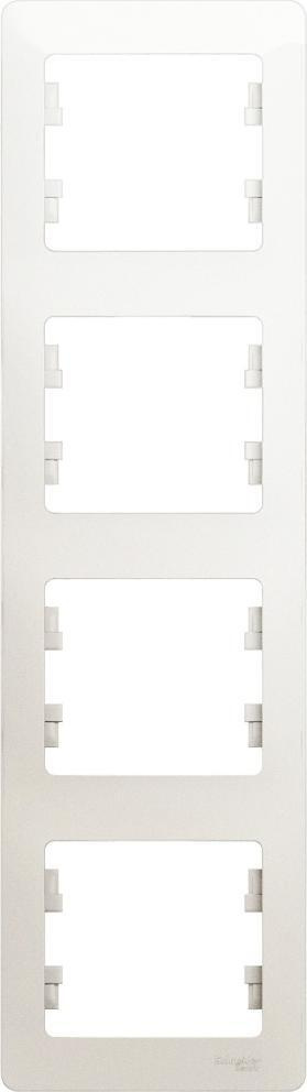 Рамка Schneider Electric Glossa четырехместная вертикальная перламутр  #1