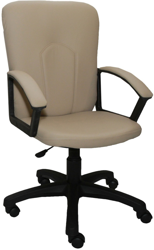 Кресло компьютерное Премьер-5 бежевый кожзам пиастра, стул офисный  #1