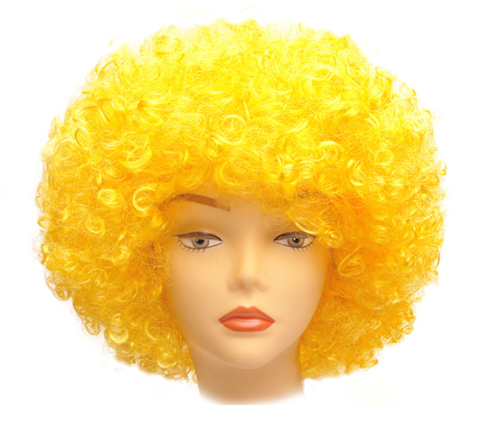 Карнавальный парик кудрявый, желтый #1