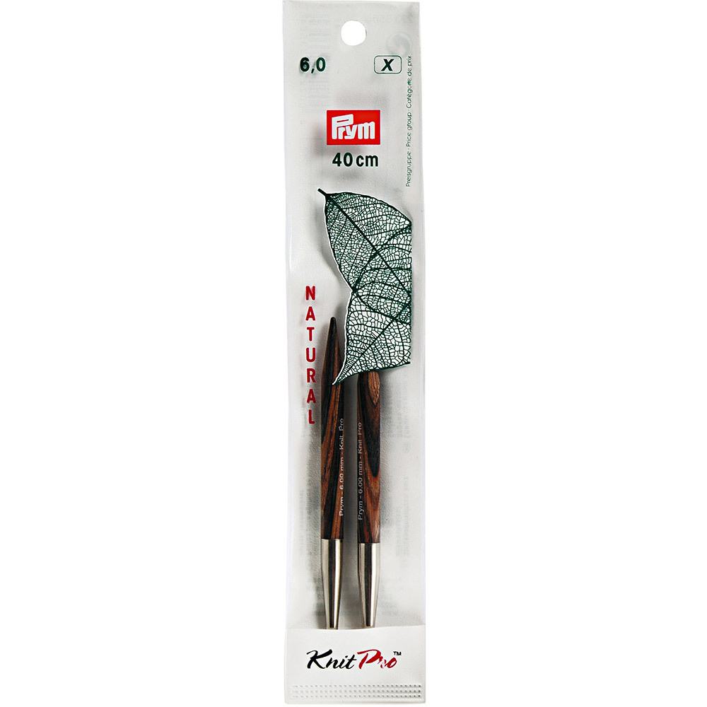 Спицы PRYM 223356 съемные короткие "Natural" береза d 6.0 мм 8.7 см 2 шт  #1