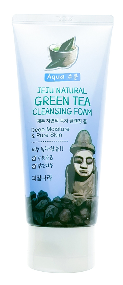 Welcos Jeju Natural Cleansing Foam Пенка для умывания Green Tea 120гр #1