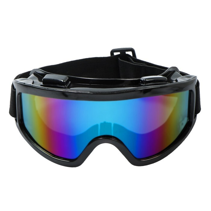 Очки-маска TORSO для езды на сноуборде, горных лыжах, мототехнике и снегоходах, стекло хамелеон, черные #1