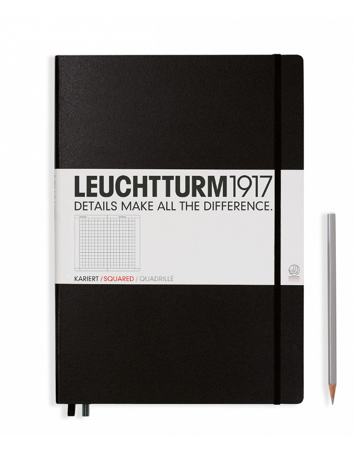 Книга для записей Leuchtturm1917 Master Classic A4+, в клетку, черный #1