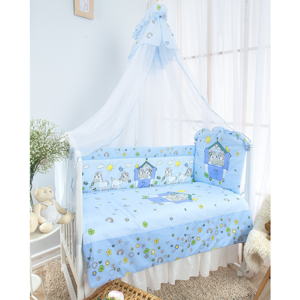 Комплект в кроватку для новорожденного Золотой Гусь Лошадки комплект в кроватку для новорожденного с #1