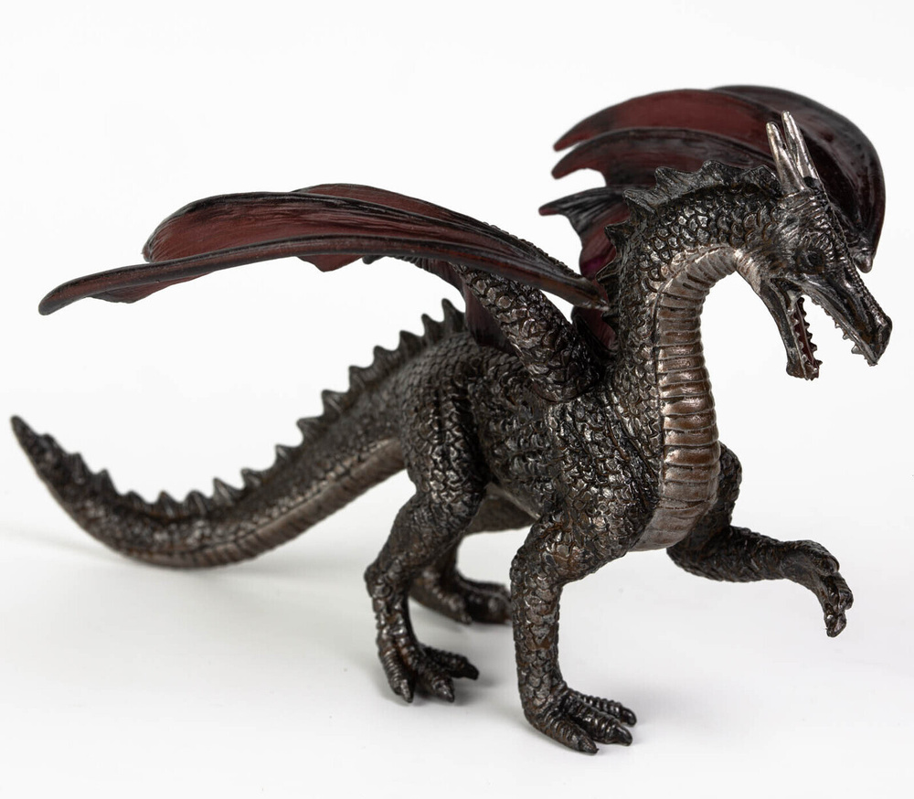 Фигурка животного Derri Animals Дракон Стальной, для детей, игрушка коллекционная декоративная, 84106, #1
