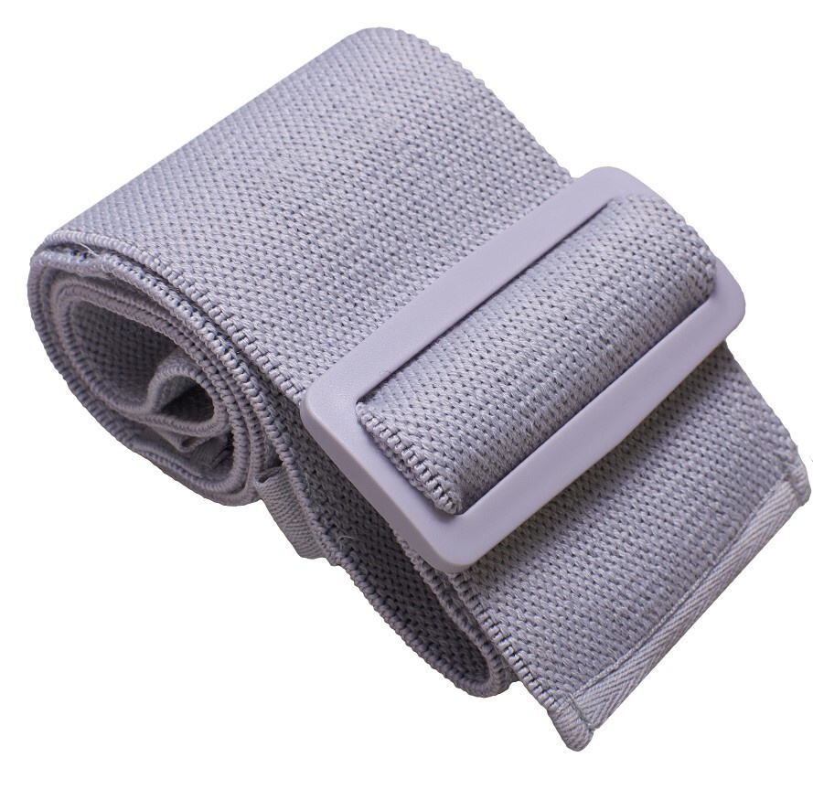 Фитнес резинка тканевая LVP, эспандер с мешочком для хранения, 1 шт ( размер S), цвет: светло-серый  #1