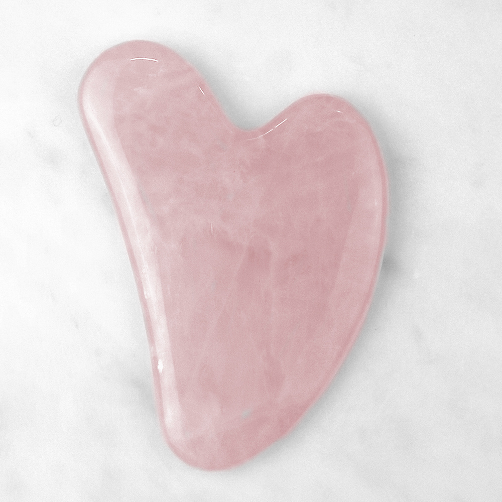 Скребок Гуаша для лица из розового кварца / Wikielement #1