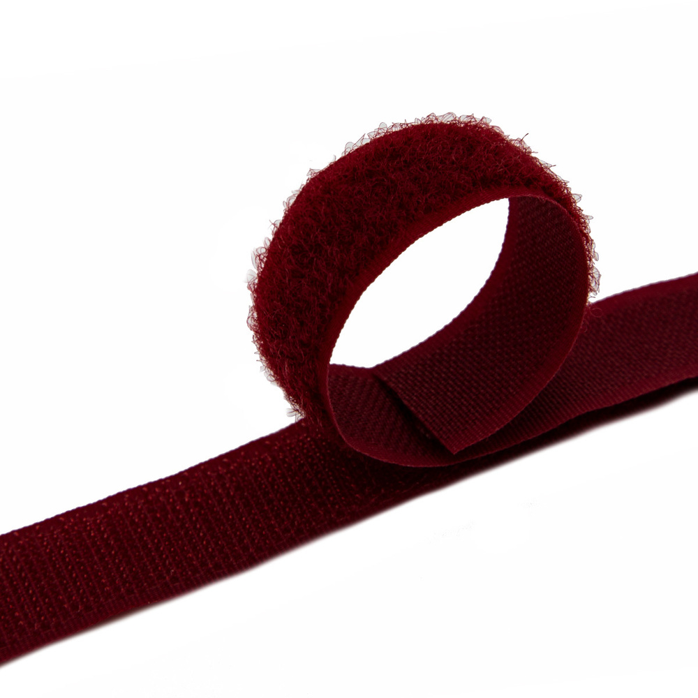 Лента контактная пришивная липучка велкро крючок и петля 20 мм*25 см, вишневый, Hobby&Pro  #1