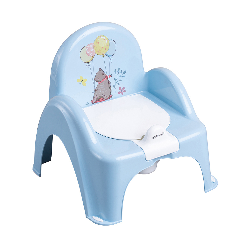 Горшок стульчик детский Tega baby Лесная сказка антискользящий, со съемной чашей и крышкой, голубой  #1