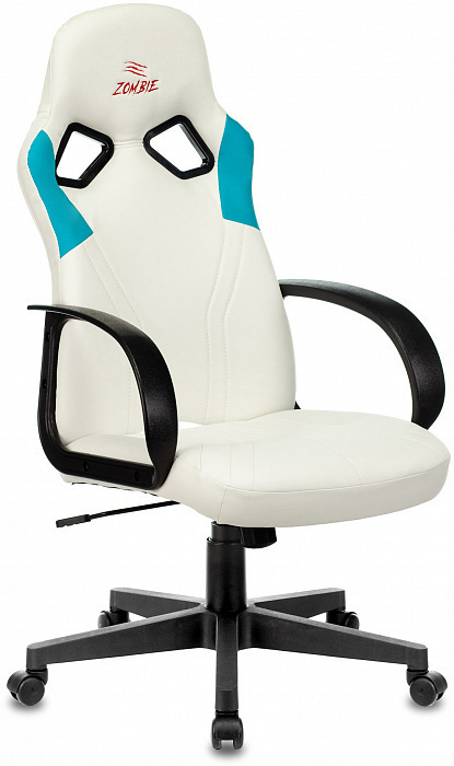Бюрократ Игровое компьютерное кресло, Искусственная кожа, White/Blue  #1