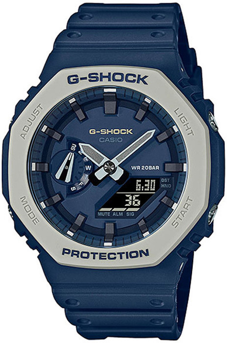 Противоударные мужские наручные часы Casio G-Shock GA-2110ET-2A с подсветкой, будильником и секундомером #1