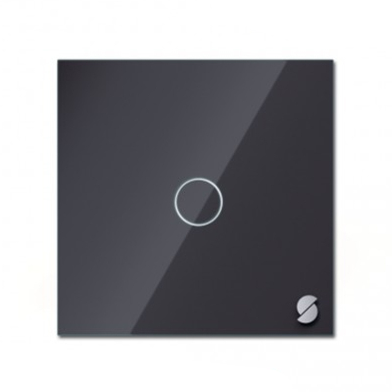 Умный сенсорный выключатель Sibling Powerlite-WS1, 1 кнопка, чёрный (с нулевой линией)  #1