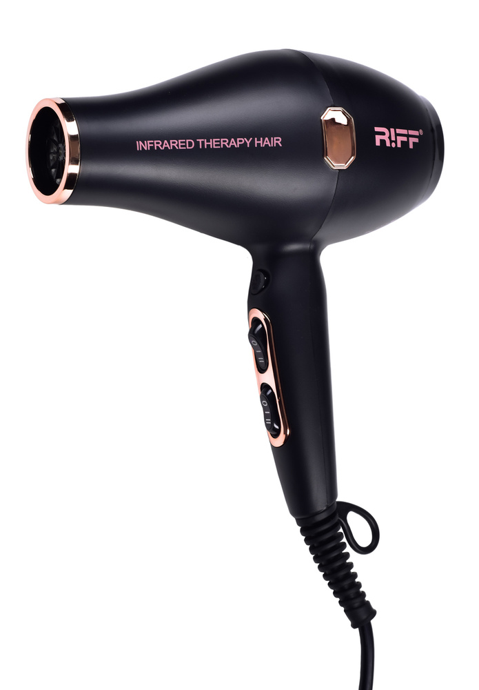 RIFF Фен для волос Фен с инфракрасным излучением INFRARED THERAPY HAIR 2200 Вт, скоростей 2, кол-во насадок #1