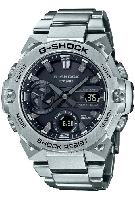 Противоударные мужские часы на солнечной батарее Casio G-Shock GST-B400D-1A с Bluetooth (Блютуз)  #1