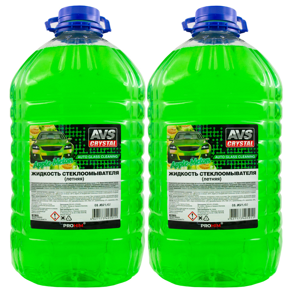 Жидкость стеклоомывателя летняя 5 л AVS AVK-723 Apple-Melon/Яблоко-Дыня омывайка для машины, готовый #1