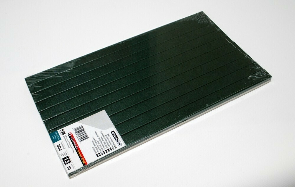Канал Slim зеленый 13мм А4 304мм с покрытием "ткань" для биндера Metalbind (10шт)  #1