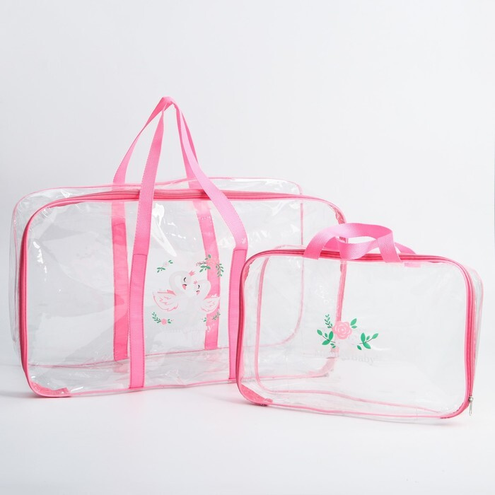 Набор сумка для будущей мамы в роддом и косметичка "Лебеди"  #1