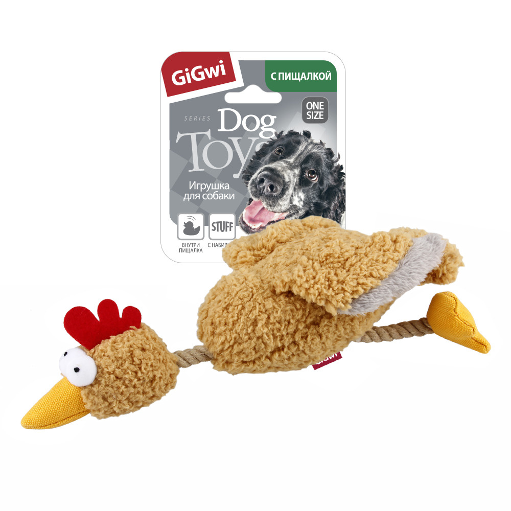 GiGwi Игрушка для собак Курица с пищалкой/ткань #1