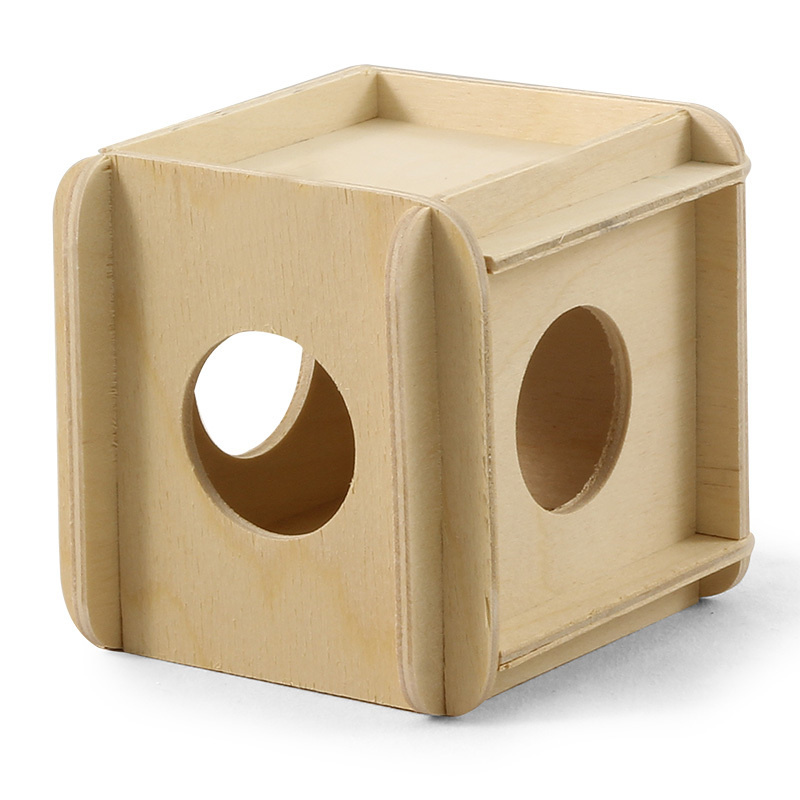 Домик, игрушка-кубик для мелких животных деревянный, 115х100х100мм  #1