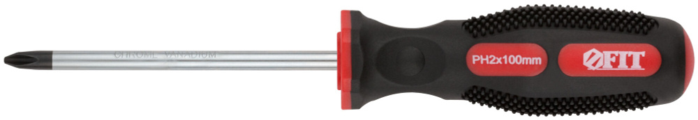 Отвертка "Универсал", CrV сталь, прорезиненная ручка, Профи 6х100 мм РН2  #1