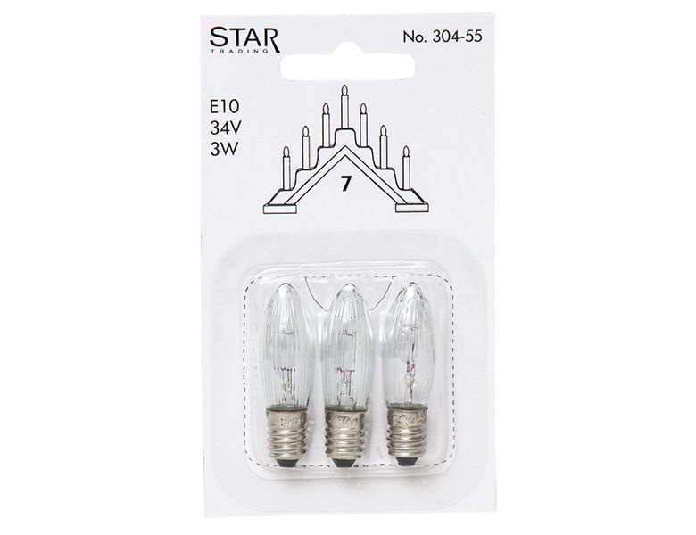 Набор запасных прозрачных ламп, для рождественских горок и светильников, 34 V, 3 штуки, STAR trading #1