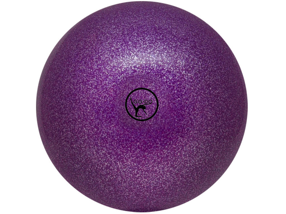 Мяч для художественной гимнастики GO DO. Диаметр 15 см. Цвет: фиолетовый с глиттером. Производство: Россия. #1