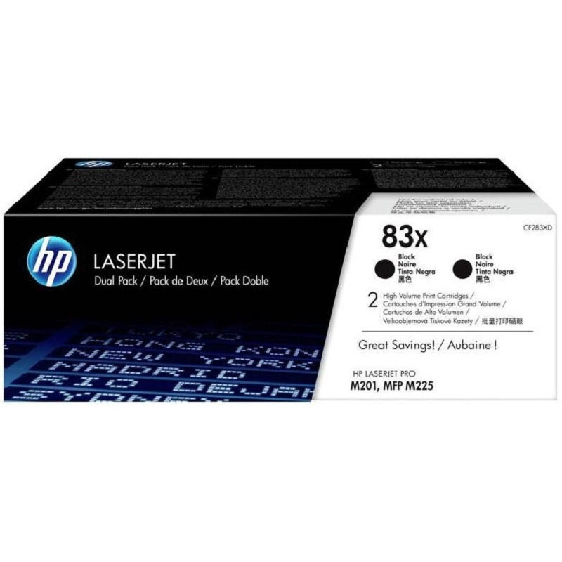 Картридж лазерный HP 83X CF283XD чер. пов.емк. для LJ Pro M201 (2шт/уп)  #1