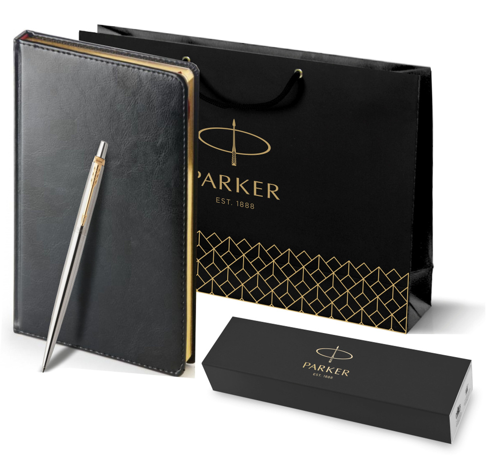 Подарочный набор : Ежедневник и Шариковая ручка Parker Jotter Essential, St. Steel GT. 1953182  #1