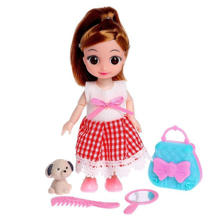 Кукла малышка шарнирная "Милана" с питомцем и аксессуарами  #1