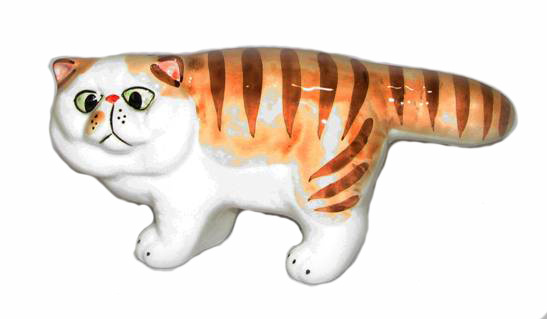 Экзотическая кошка фарфоровая фигурка #1