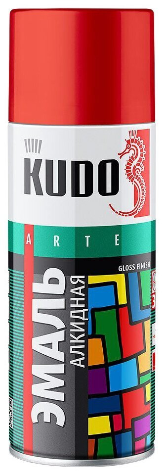 KUDO Аэрозольная краска Быстросохнущая, до 50°, Алкидная, Глянцевое покрытие, 0.52 л, салатовый  #1