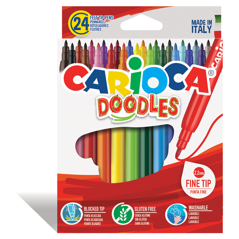 Фломастеры Carioca "Doodles", 24 цвета, суперсмываемые (42315) #1