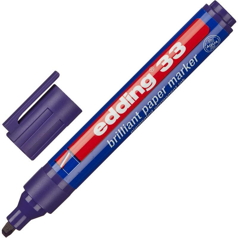 Маркер нестираемый Edding E-33/008, фиолетовый, толщина линии 1.5-3 мм, скошенный наконечник  #1
