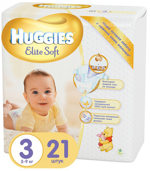 Huggies Подгузники, размер 5-9 кг, 21 шт, 1 упаковка. #1