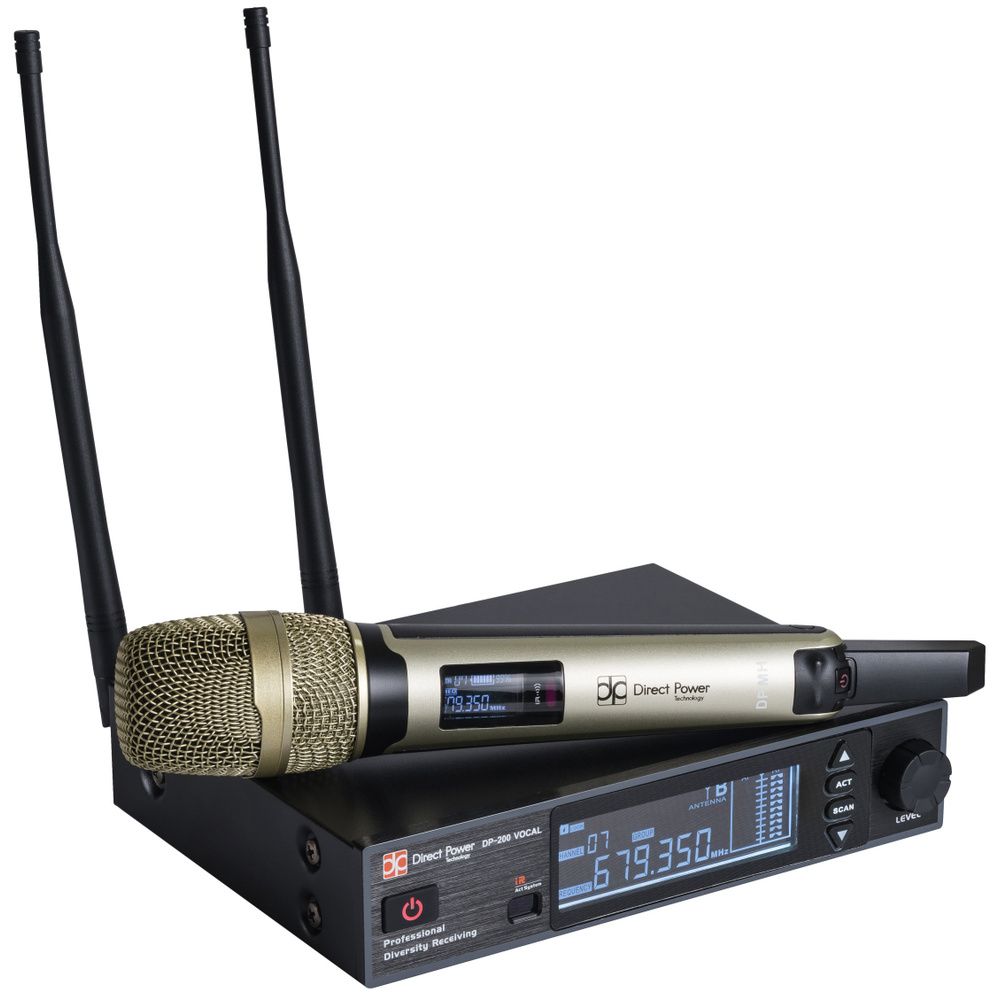 Direct Power Technology DP-200 VOCAL вокальная радиосистема с ручным металлическим передатчиком и ЖК-дисплеем #1