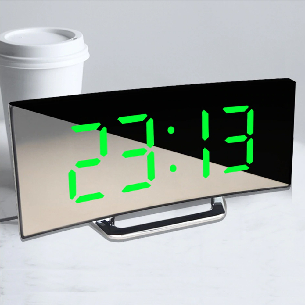Электронные часы  с будильником (с зеленой подсветкой) #1
