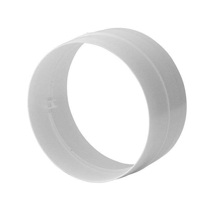 Соединитель круглого воздуховода D100 мм белый из ПВХ пластика  #1