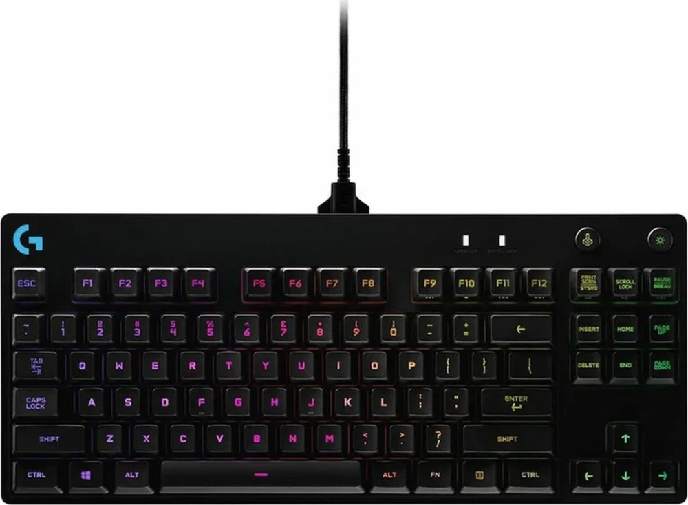 Logitech G Игровая клавиатура проводная Gaming PRO (TKL), (GX Blue Clicky), Русская раскладка, черный #1