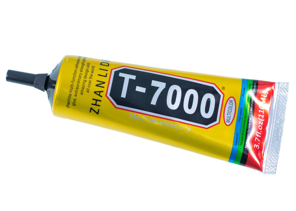 Клей герметик T-7000 / T7000 (110 ml) черный эластичный, для проклейки тачскринов и приклеивания страз #1