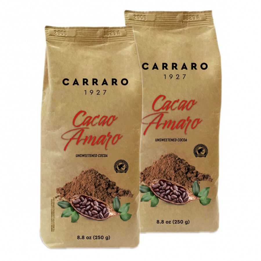 Carraro Cacao Amaro (Какао Амаро), крафт пакет, 2x250г #1