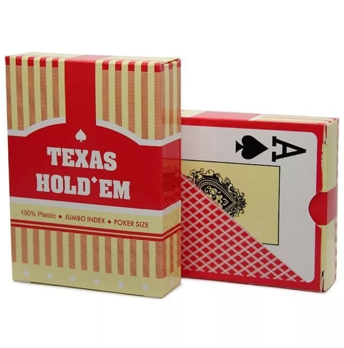 Игральные карты Texas Holdem 54 шт, цвет рубашки красный , Товары для настольных игр , Высококачественные #1