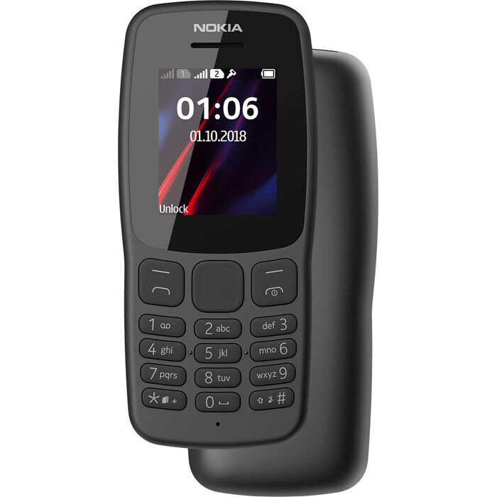 Nokia Мобильный телефон 106 (TA-1114), серый, черный #1