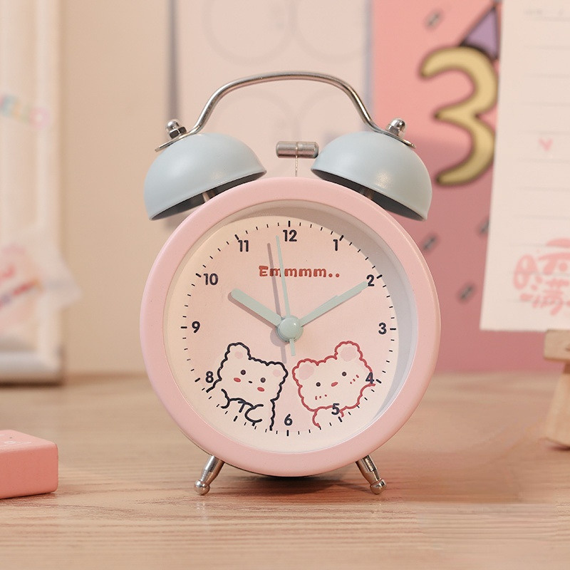 Мультяшный креативный световой декор немой железный звонок будильник ...