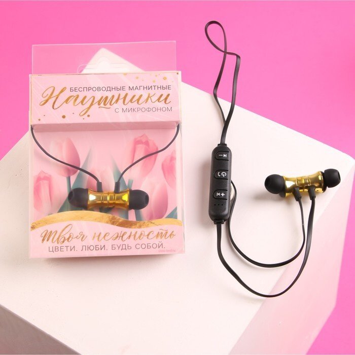 Like me, Беспроводные магнитные наушники с микрофоном "Цветы", мод. VBT 1.1 ,9 х 13,5 см  #1