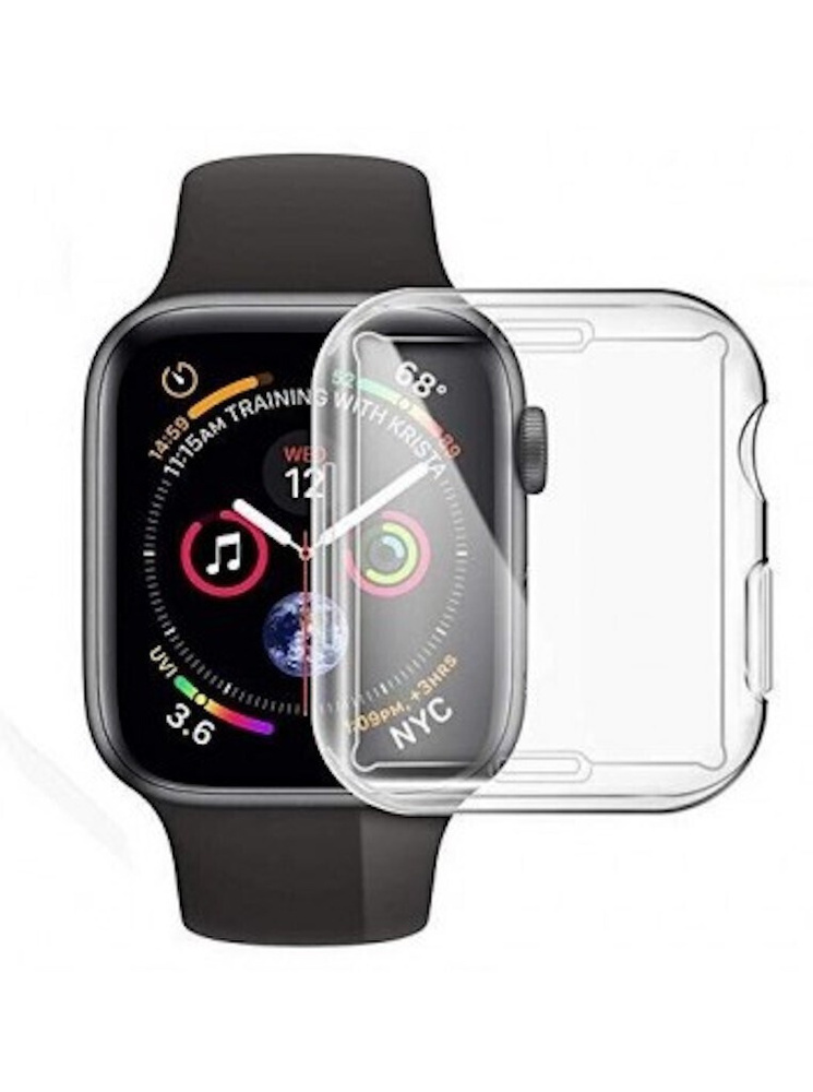 Силиконовый защитный чехол (кейс) Apple Watch Series 1 2 3 (Эпл Вотч) 42 мм для экрана/дисплея и корпуса #1