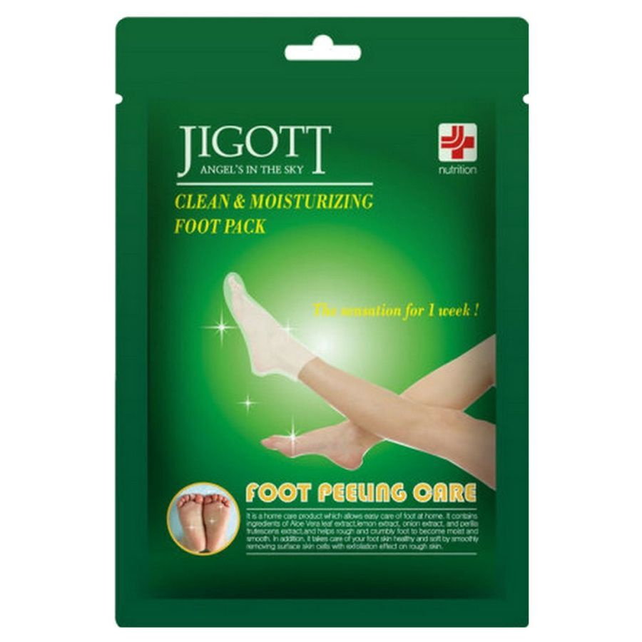 Jigott Отшелушивающие пилинг-носочки / Clean & Moisturizing Foot Pack, 1 пара  #1