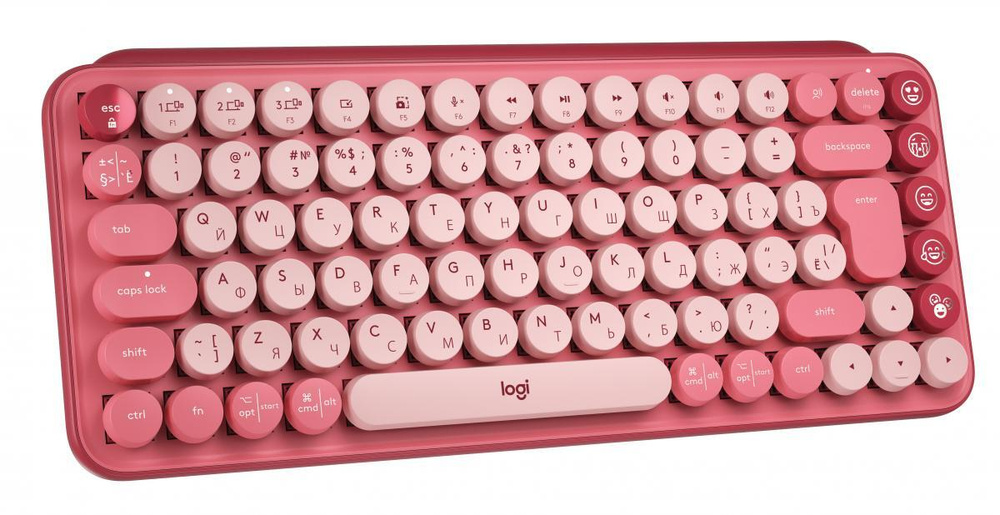 Logitech Клавиатура беспроводная POP KEYS, (Cherry MX Brown), Русская раскладка, розовый  #1